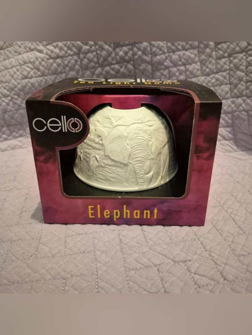 Cello Porcelain Elephant Tealight Dome (AUTHENTIC LISTING)